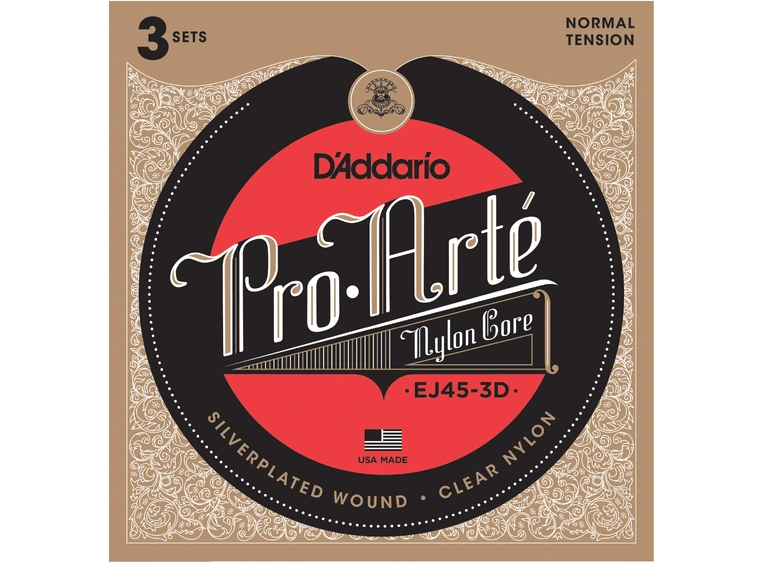 D'addario EJ45-3D Pro Arté Normal 3 Pack 